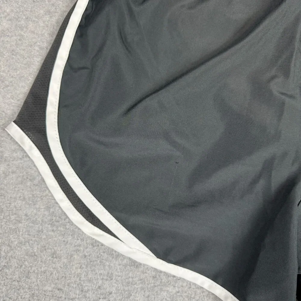 Women's Nike Loose Vented Running Swimming Grey Shorts White Contrast Trim - XS